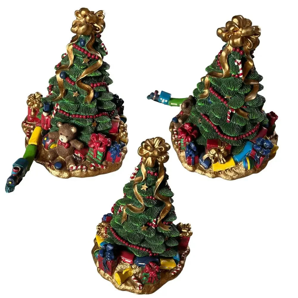 Pier 1 Solid Christmas Tree Flying Train Tree Figurine
